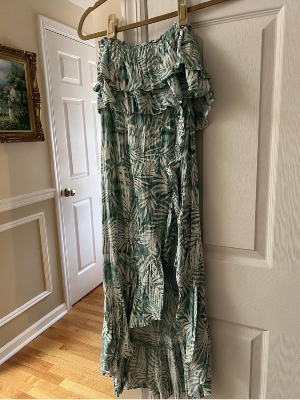 Women’s Skylar & Madison Strapless High-Low Triopical Teal Dress - Size Small